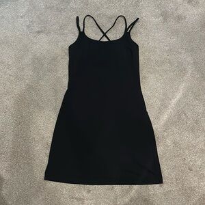 Moda black strappy dress with built-in bra
